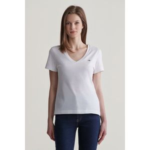 TRIČKO GANT REG SHIELD SS V-NECK T-SHIRT WHITE obraz