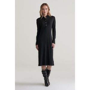 ŠATY GANT SLIM LS WOOL JERSEY DRESS BLACK obraz