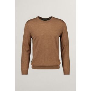 SVETR GANT EXTRAFINE MERINO WOOL C-NECK DK. SAND MELANGE obraz