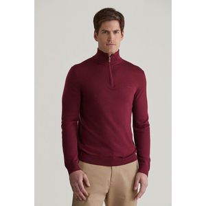 SVETR GANT EXTRAFINE MERINO WOOL HALF ZIP WINE RED obraz