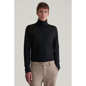 KARDIGAN GANT EXTRAFINE MERINO WOOL TURTLENECK BLACK obraz