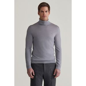 KARDIGAN GANT EXTRAFINE MERINO WOOL TURTLENECK GREY MELANGE obraz