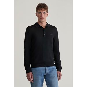 SVETR GANT EXTRAFINE MERINO WOOL POLO BLACK obraz