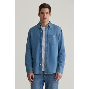 KOŠILE GANT REG DENIM SHIRT SEMI LIGHT BLUE WORN IN obraz