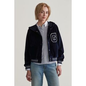 MIKINA GANT GANT VARSITY VELOUR HOODIE EVENING BLUE obraz