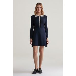 Blue knitted dress obraz