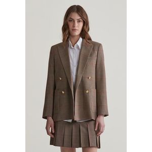 SAKO GANT REG CHECKED CLUB BLAZER CUMIN BEIGE obraz