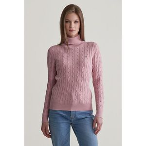 ROLÁK GANT STRETCH COTTON CABLE TURTLENECK DUSTY PINK obraz