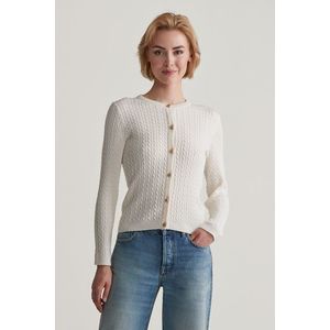 KARDIGAN GANT MINI CABLE KNIT CARDIGAN CREAM obraz