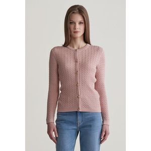 KARDIGAN GANT MINI CABLE KNIT CARDIGAN DUSTY PINK obraz