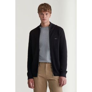 SVETR GANT COTTON PIQUE ZIP CARDIGAN černá obraz