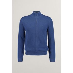 SVETR GANT COTTON PIQUE ZIP CARDIGAN modrá S obraz