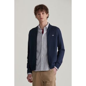 SVETR GANT CASUAL COTTON ZIP CARDIGAN modrá obraz