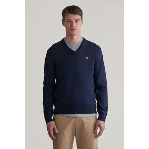 SVETR GANT CTN/WO V-NECK EVENING BLUE obraz