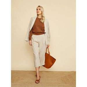 Béžové pruhované culottes ZOOT.lab Anika obraz