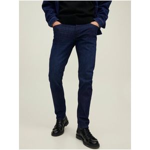 Tmavě modré pánské slim fit džíny Jack & Jones Glenn - Pánské obraz