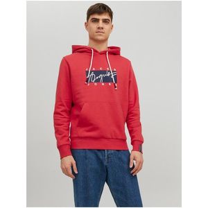 Červená pánská mikina s kapucí Jack & Jones Josh obraz