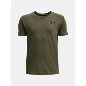 Khaki tričko Under Armour UA B SPORTSTYLE LEFT CHEST SS obraz