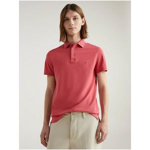 Tmavě růžové pánské polo tričko Tommy Hilfiger 1985 Slim Polo obraz