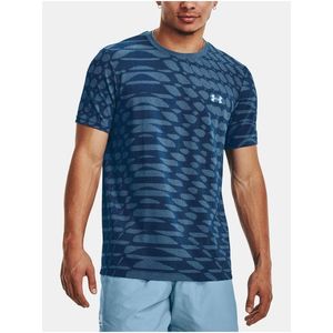 Modré pánské sportovní tričko Under Armour UA Seamless Ripple SS obraz