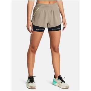 Světle hnědé dámské sportovní kraťasy Under Armour Pjt Rck Flex Short obraz