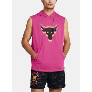 Růžová pánská mikina bez rukávů Under Armour Project Rock Fleece Payoff Sleeveless obraz