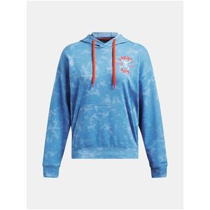 Modrá dámská vzorovaná mikina Under Armour Project Rock Terry Underground Hoodie obraz