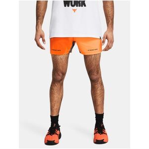 Oranžové pánské sportovní kraťasy Under Armour Project Rock Ultimate 5in Training Printed obraz