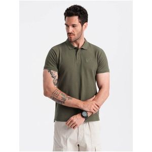 Zelené pánské basic polo tričko Ombre Clothing obraz