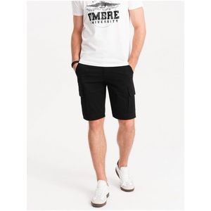 Černé pánské cargo kraťasy Ombre Clothing obraz