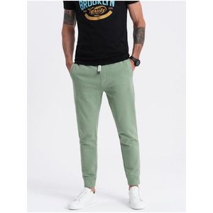 Zelené pánské tepláky jogger Ombre Clothing obraz