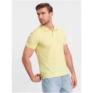 Žluté pánské basic polo tričko Ombre Clothing obraz