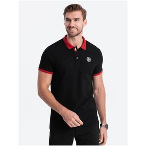 Černé pánské polo tričko Ombre Clothing obraz