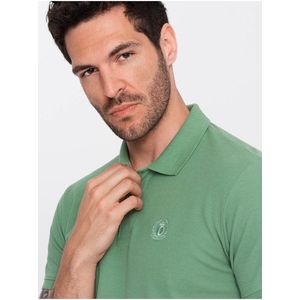 Zelené pánské basic polo tričko Ombre Clothing obraz