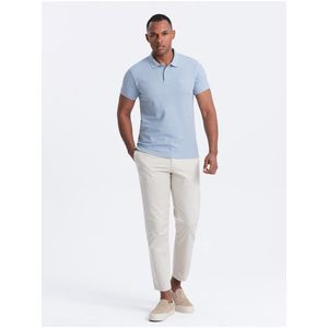 Světle modré pánské basic polo tričko Ombre Clothing obraz