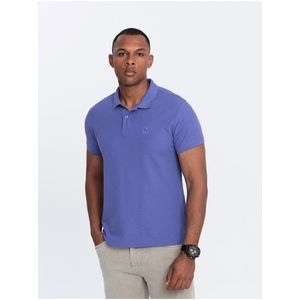 Fialové pánské basic polo tričko Ombre Clothing obraz