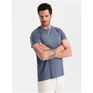 Modré pánské basic tričko Ombre Clothing obraz