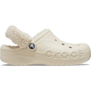 Crocs BAYA LINED FUZZ STRAP CLOG Unisex pantofle, béžová, velikost 45/46 obraz