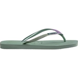 HAVAIANAS SQUARE GLITTER Dámské žabky, světle zelená, velikost 39/40 obraz