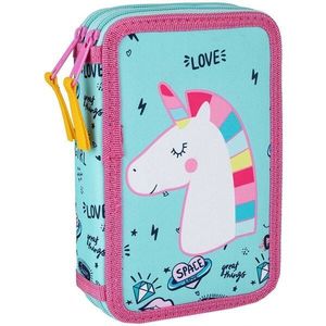 Oxybag UNICORN ICONIC Dvoupatrový penál, tyrkysová, velikost obraz