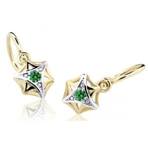 Cutie Jewellery Zlaté dětské náušnice C2209-10-X-1 zelená obraz