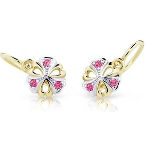 Cutie Jewellery Dětské bicolor náušnice ze žlutého zlata C2230-10-X-1 fuchsiová obraz