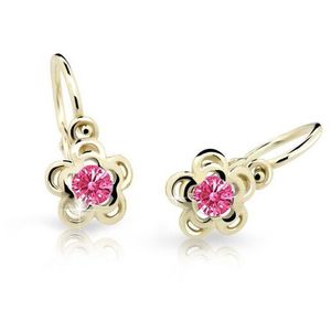 Cutie Jewellery Zlaté dětské náušnice C2204-10-X-1 fuchsiová obraz