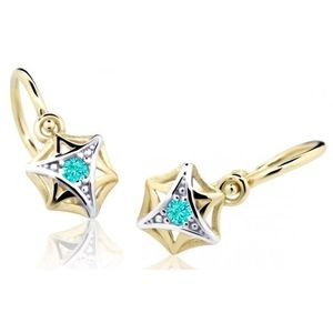 Cutie Jewellery Zlaté dětské náušnice C2209-10-X-1 světle zelená obraz