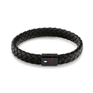 Tommy Hilfiger Černý kožený náramek s ocelovým zapínáním 2790331 obraz