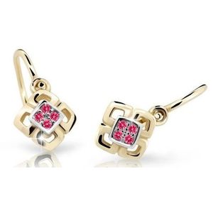 Cutie Jewellery Dětské bicolor náušnice ze žlutého zlata C2240-10-X-1 fuchsiová obraz