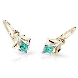 Cutie Jewellery Zlaté dětské náušnice C2220-10-X-1 světle zelená obraz