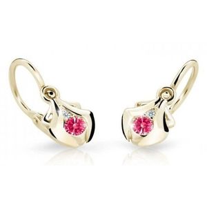 Cutie Jewellery Zlaté dětské náušnice C2224-10-X-1 fuchsiová obraz