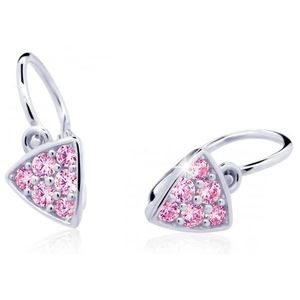 Cutie Jewellery Třpytivé dětské náušnice z bílého zlata C2207-10-X-2 růžová obraz