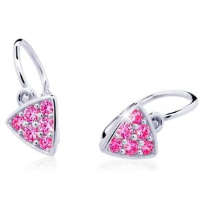 Cutie Jewellery Třpytivé dětské náušnice z bílého zlata C2207-10-X-2 fuchsiová obraz